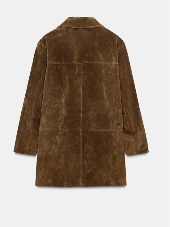 Zara NWT 100% leather long jacket 3046/255 - Picture 5 of 15